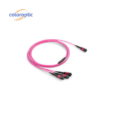 MTP / MPO Multimode Single Mode Fiber Patch Cable 40G / 100G совместимый с OM3 / OM4