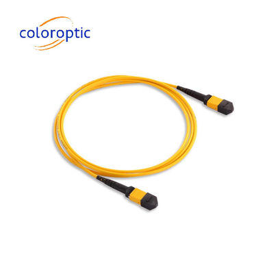 MTP / MPO жёлтый волоконно-оптический ствол кабеля для 40G / 100G приложений