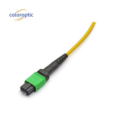 MTP / MPO жёлтый волоконно-оптический ствол кабеля для 40G / 100G приложений