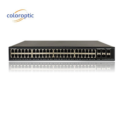48 портов Гигабитные коммутаторы Poe QoS 10/100/1000M POE, 6*10GE SFP+ порты