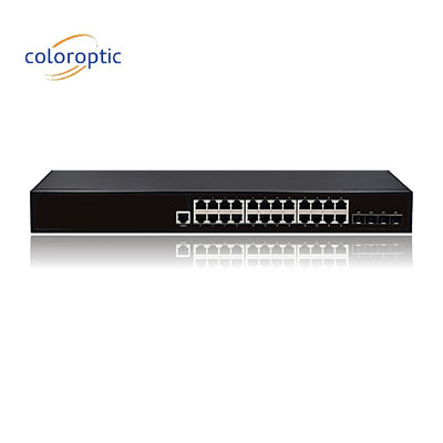Умный коммутатор Ethernet POE уровня 2 с 24 портами 10/100/1000M 4GE SFP-портами