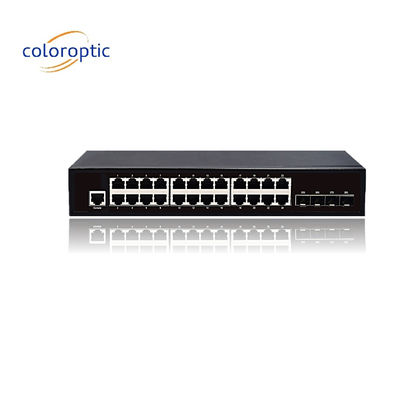 3 слоя 24 порта Сетевой коммутатор 10/100/1000M 4*GE SFP Ethernet Uplink