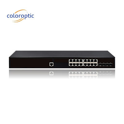 IEEE802.3 Layer 2 POE Switch 16 4GE SFP Ports 10/100/1000M 1 Консоль Автоматический MDI/MDIX