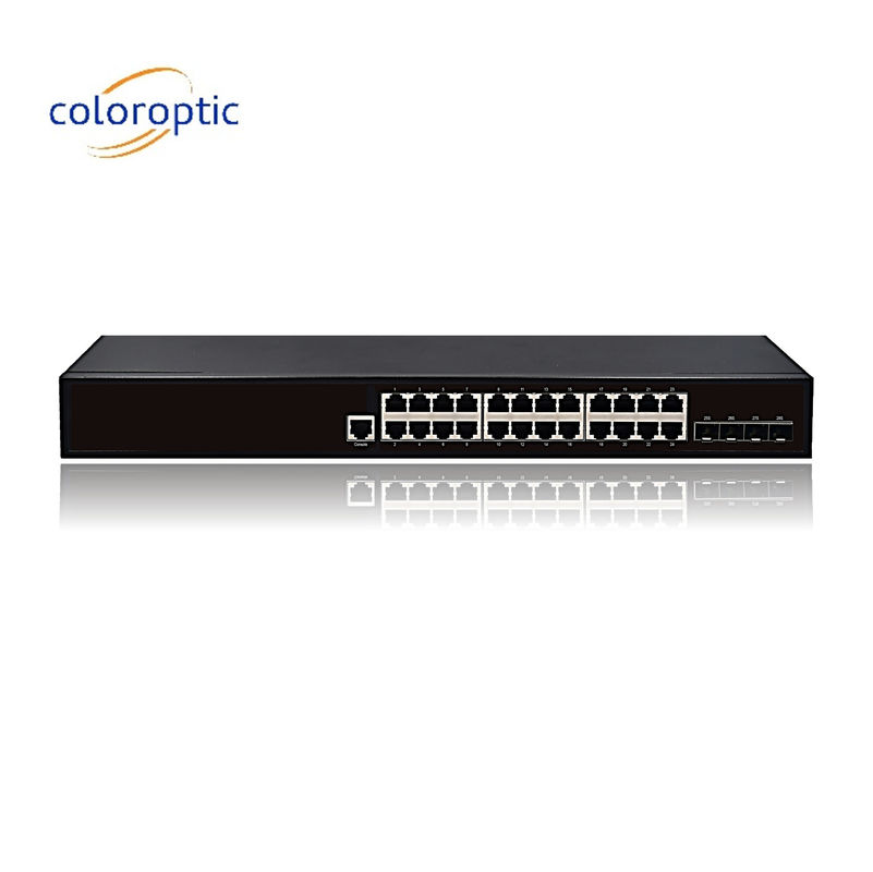 Умный коммутатор Ethernet POE уровня 2 с 24 портами 10/100/1000M 4GE SFP-портами