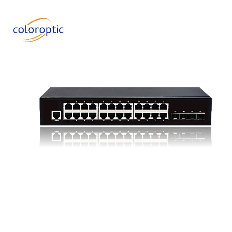 3 слоя 24 порта Сетевой коммутатор 10/100/1000M 4*GE SFP Ethernet Uplink